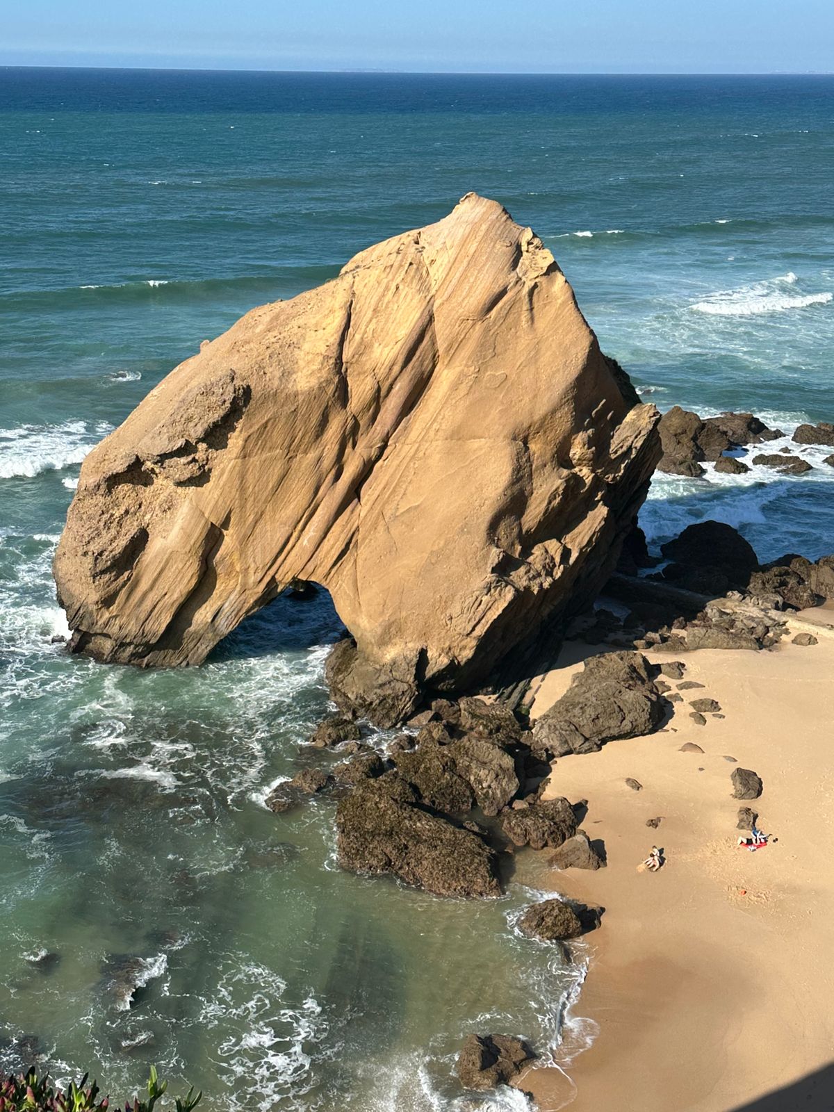 Penedo do Guincho rock formation at Santa Cruz Beach, Torres Vedras, Portugal